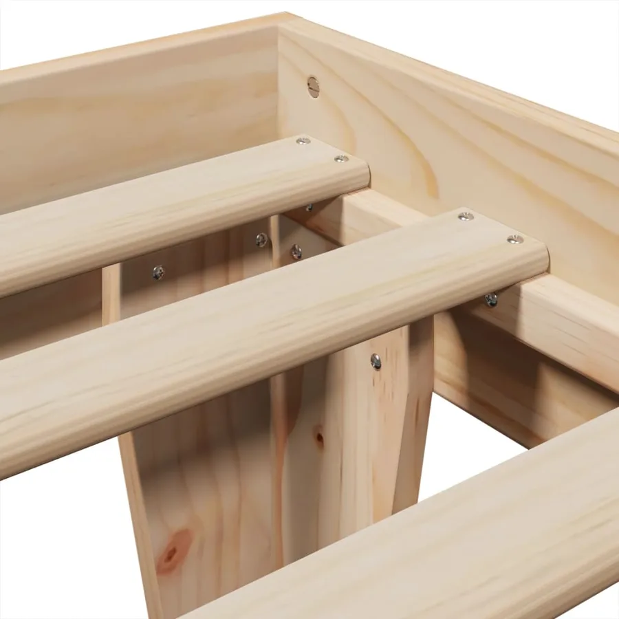Cadre de lit sans matelas 100x200 cm bois massif de pin - 7