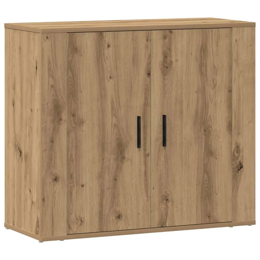 Buffet chêne artisanal 80x33x70 cm bois d'ingénierie - 2