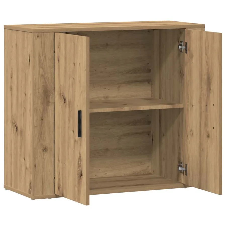 Buffet chêne artisanal 80x33x70 cm bois d'ingénierie - 4