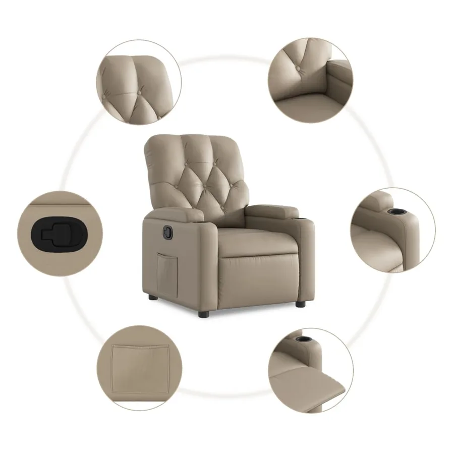 Fauteuil inclinable Cappuccino Similicuir - 5