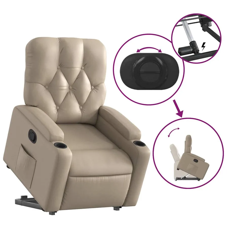 Fauteuil inclinable Cappuccino Similicuir - 6