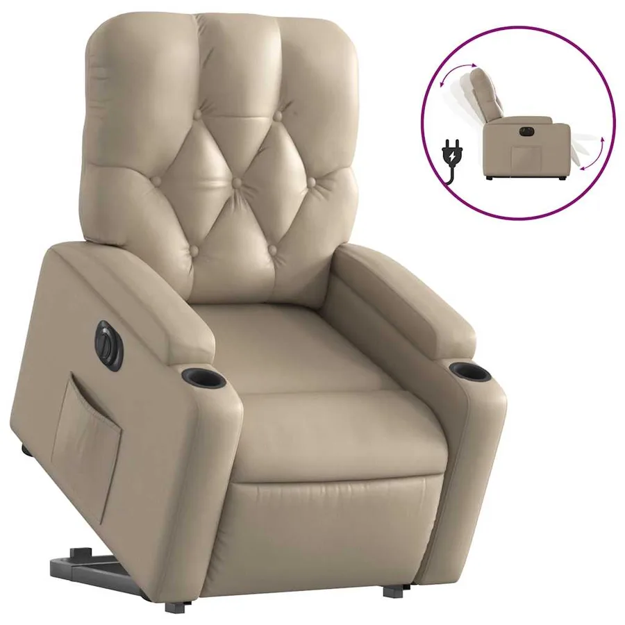 Fauteuil inclinable électrique cappuccino similicuir - 2