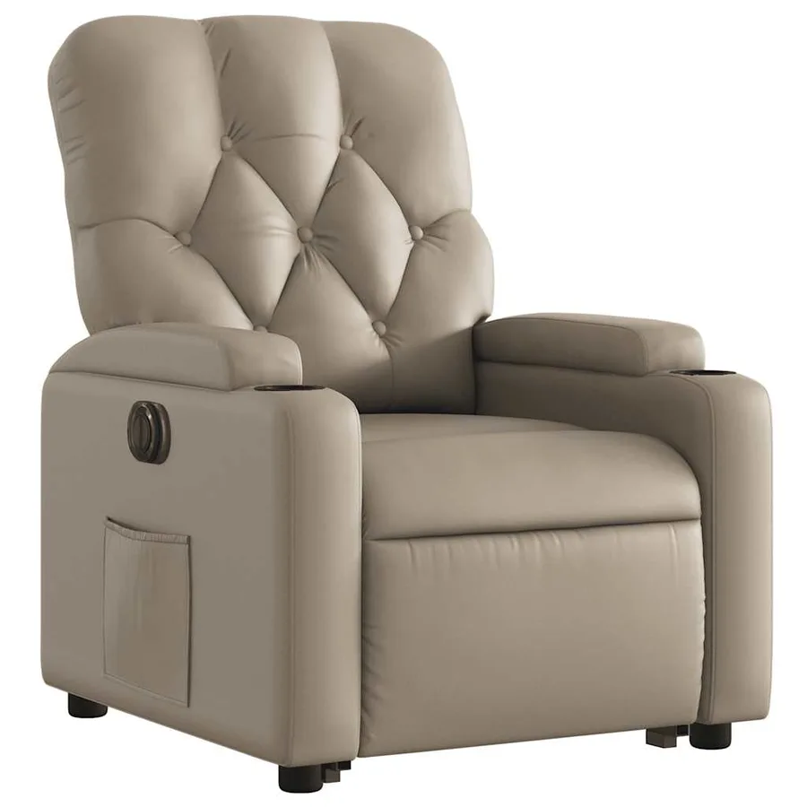 Fauteuil inclinable électrique cappuccino similicuir - 4