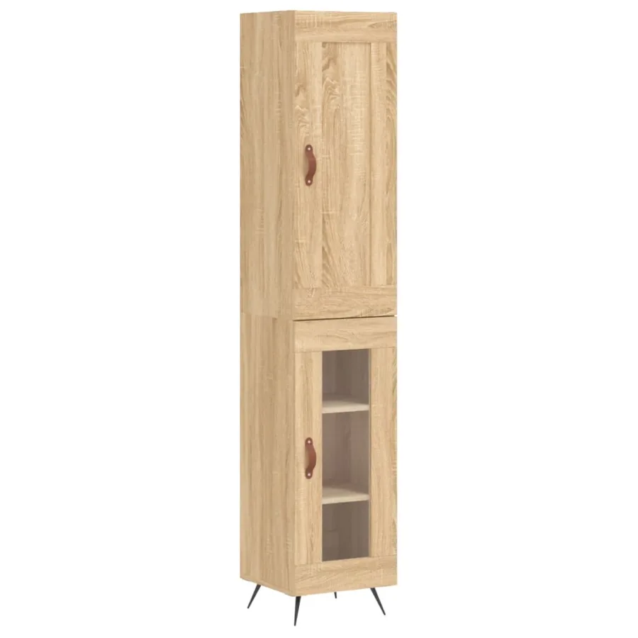 Buffet haut Chêne sonoma 34,5x34x180 cm Bois d'ingénierie - 2