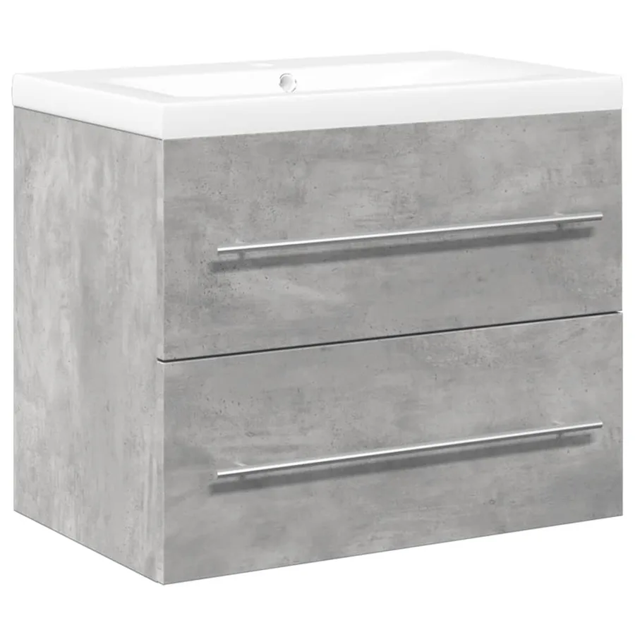 Ensemble de meubles de salle de bain 2 pcs gris béton - 2