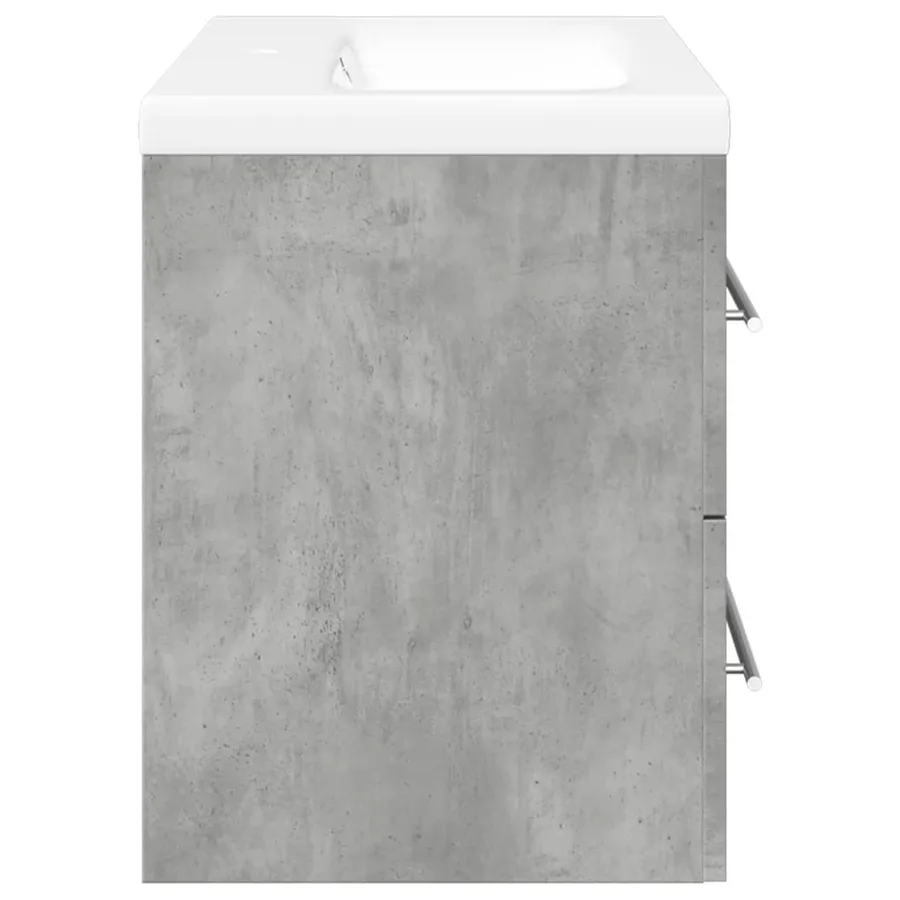 Ensemble de meubles de salle de bain 2 pcs gris béton - 5