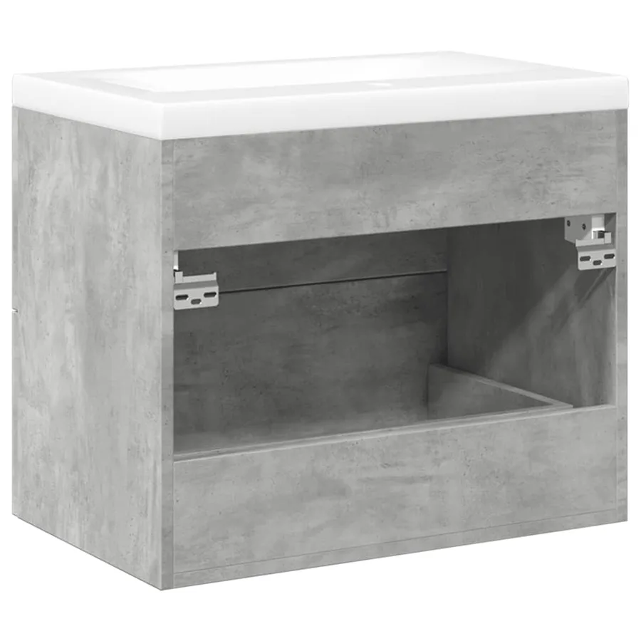 Ensemble de meubles de salle de bain 2 pcs gris béton - 6