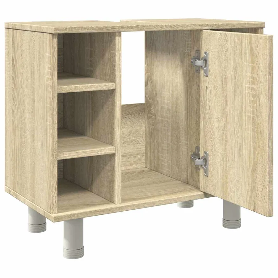 Armoire de salle de bain Chêne sonoma 60x32x53,5 cm Aggloméré - 9