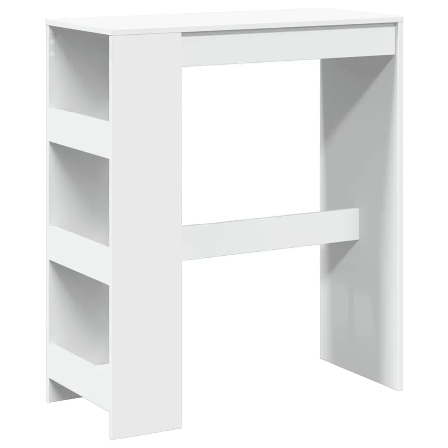 Table de bar et étagères blanc 90x40x103,5 cm bois d'ingénierie - 2