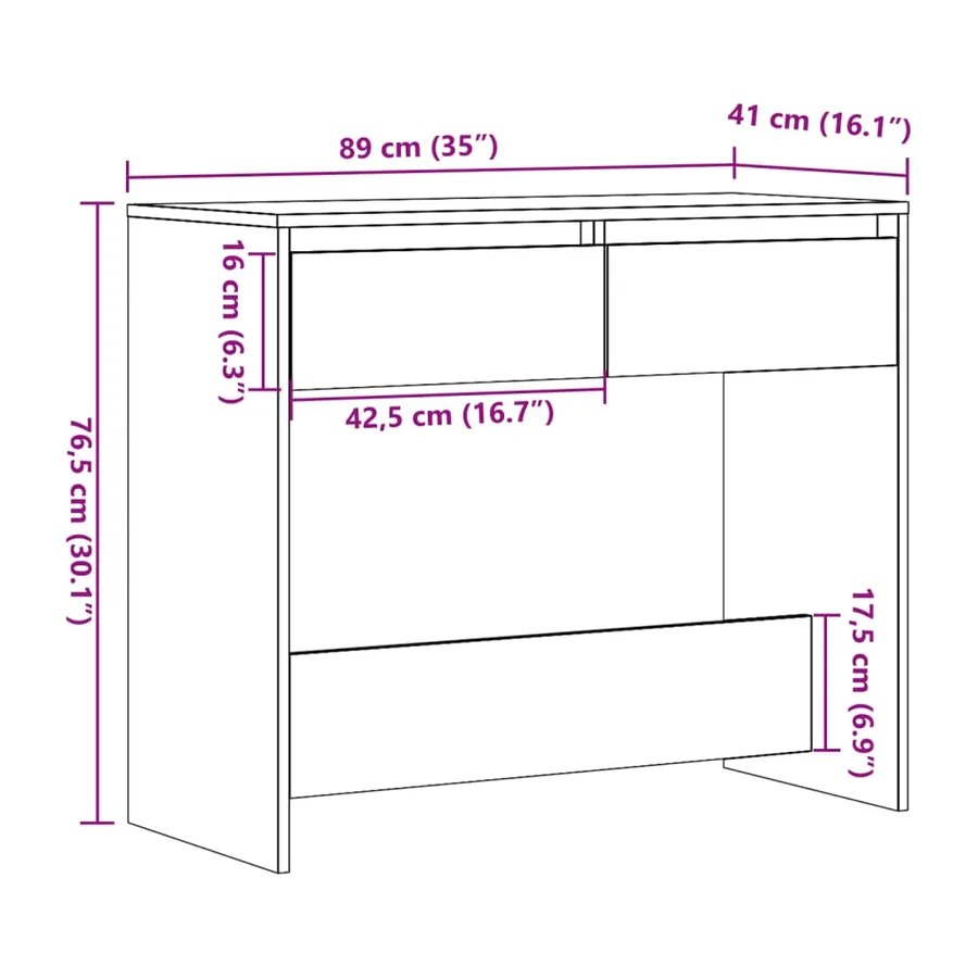 Table console vieux bois 89x41x76,5 cm bois d'ingénierie - 10