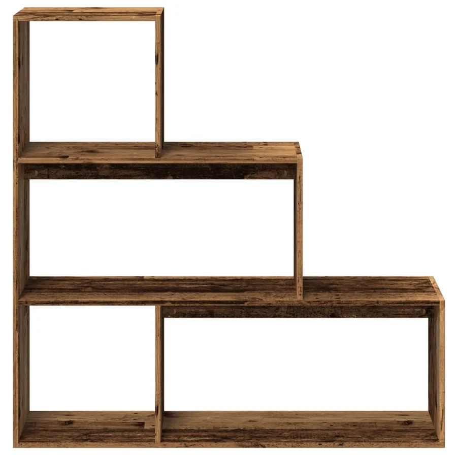 Étagère séparatrice de pièce 3 niveaux vieux bois 123x29x123 cm - 5