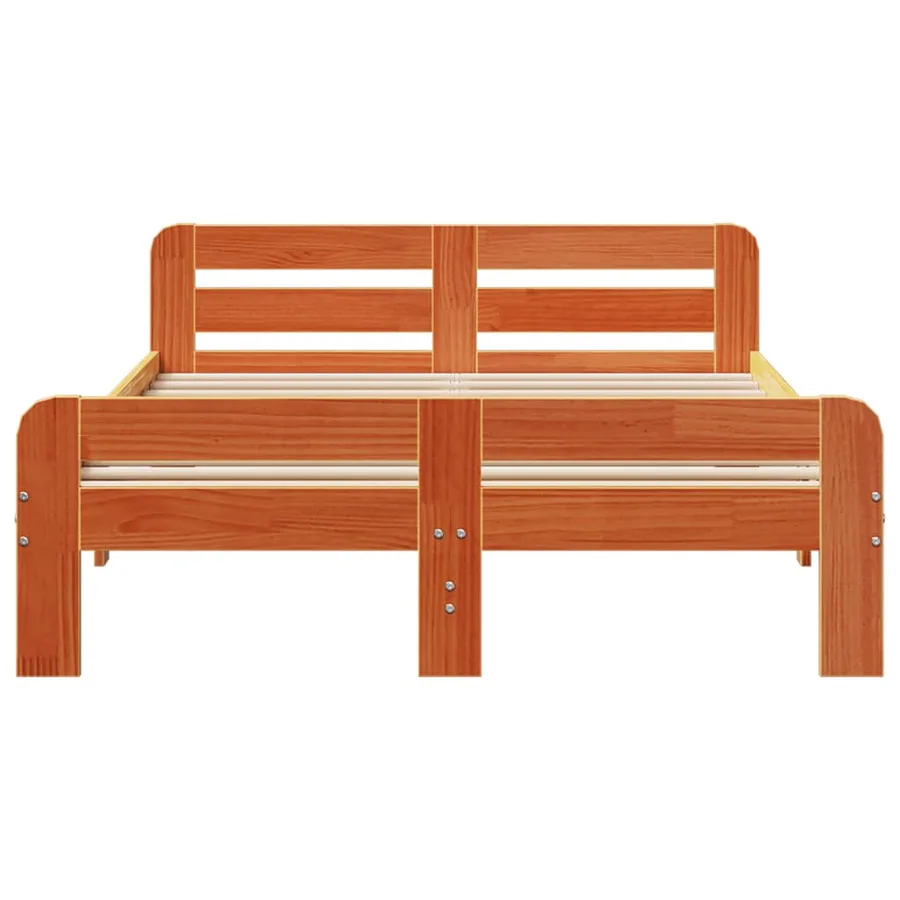 Cadre de lit sans matelas cire marron 180x200cm bois pin massif - 4