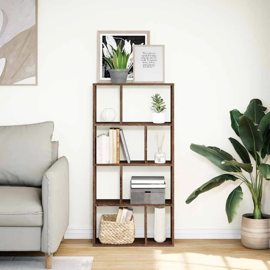 Bibliothèque chêne marron 60x20x120,5 cm bois d'ingénierie - 3