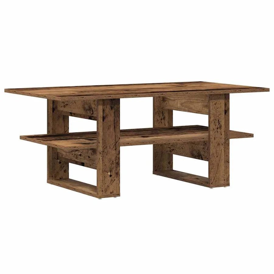 Table basse vieux bois 102x55x42 cm bois d'ingénierie - 6