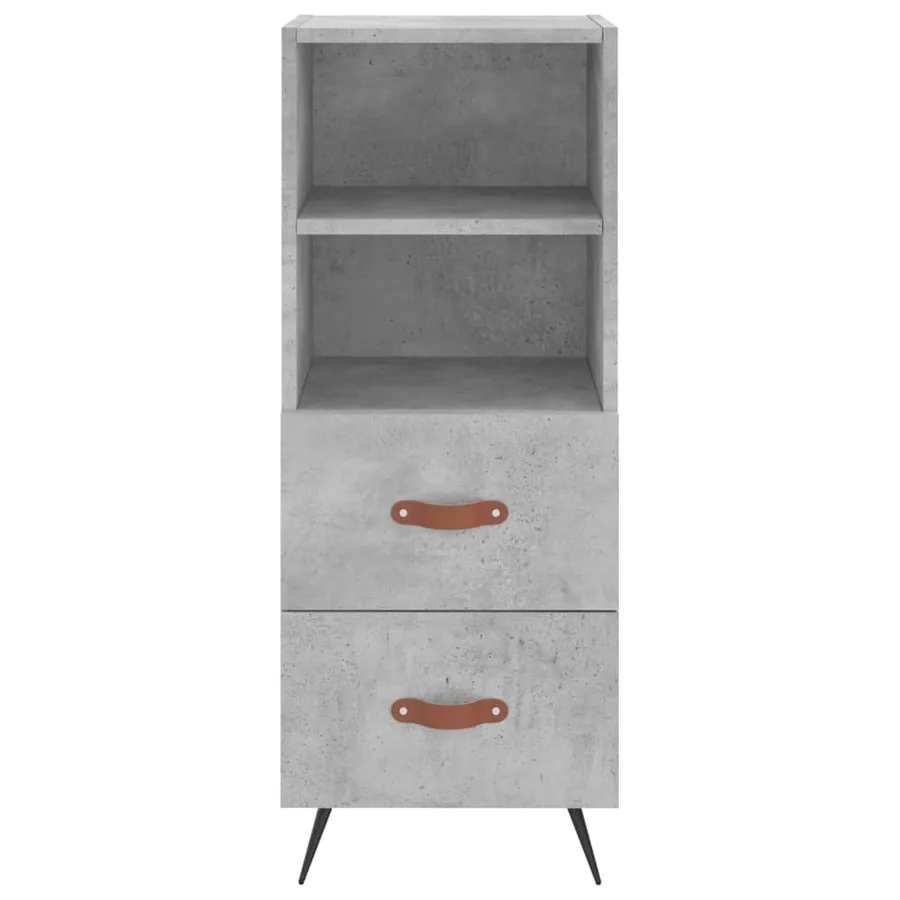Buffet haut Gris béton 34,5x34x180 cm Bois d'ingénierie - 6