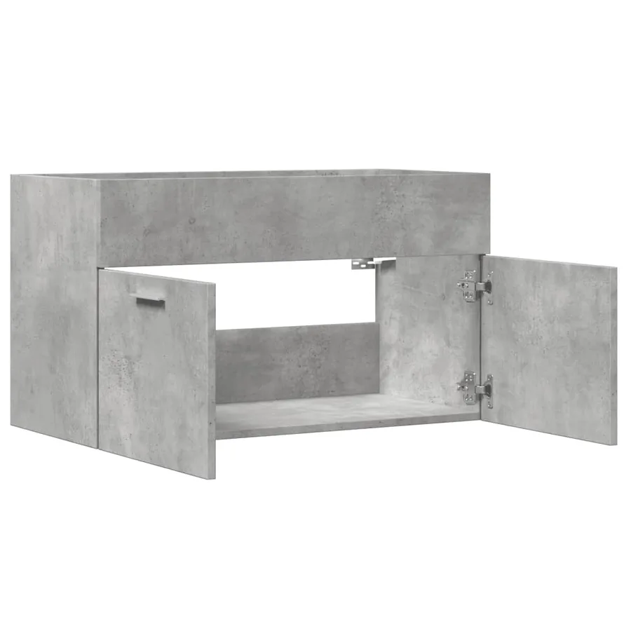 Armoire d'évier Gris béton 80x38,5x46 cm Aggloméré - 7