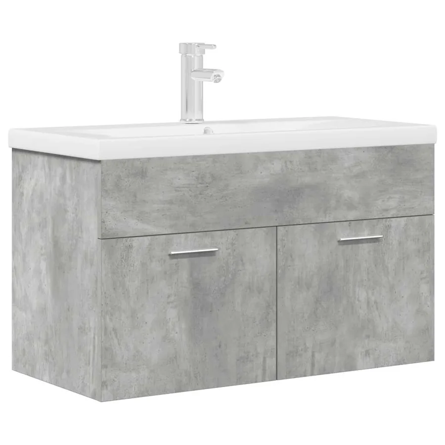 Armoire lavabo de salle de bain avec bassin intégré et robinet - 2