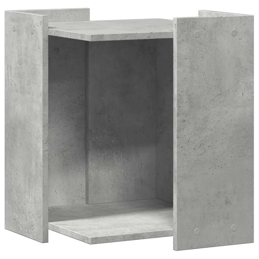 Meuble de bac à litière pour chat gris béton bois d'ingénierie - 2