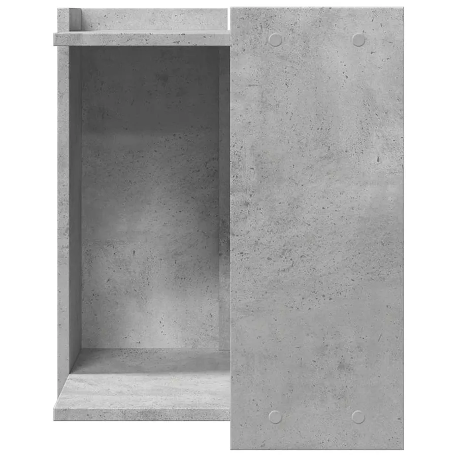 Meuble de bac à litière pour chat gris béton bois d'ingénierie - 4