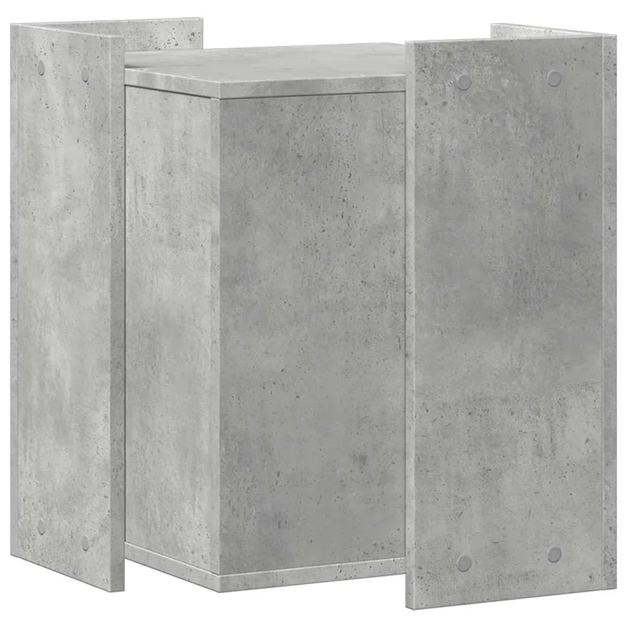 Meuble de bac à litière pour chat gris béton bois d'ingénierie - 5