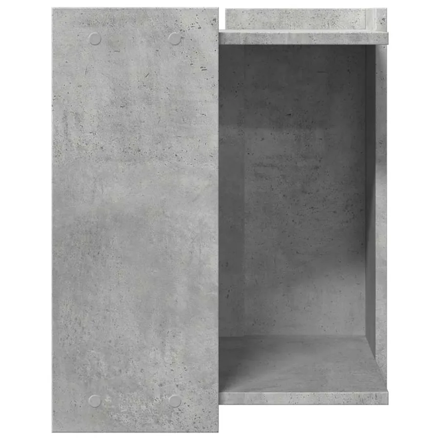Meuble de bac à litière pour chat gris béton bois d'ingénierie - 6