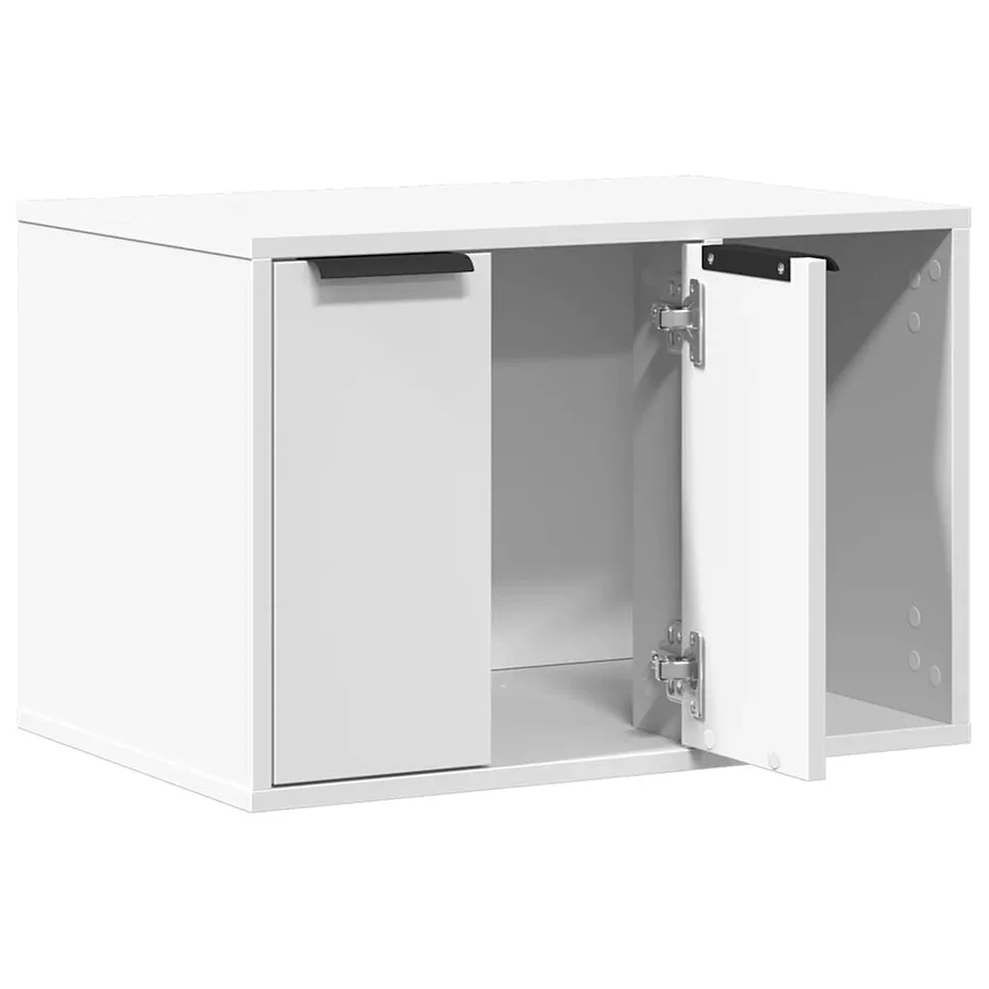 Meuble de bac à litière pour chat blanc bois d'ingénierie - 4