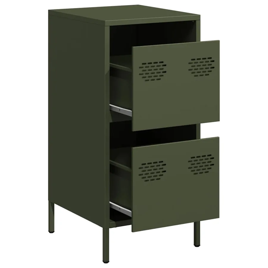 Buffet vert olive 35x39x73,5 cm acier laminé à froid - 4