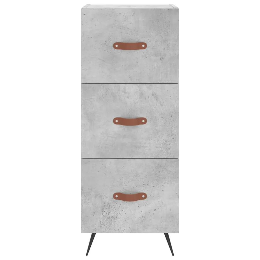 Buffet haut Gris béton 34,5x34x180 cm Bois d'ingénierie - 6