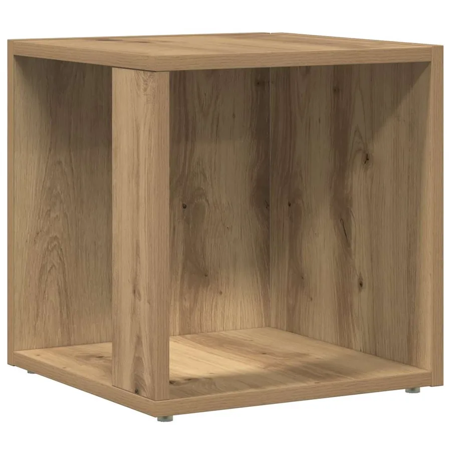Table d'appoint chêne artisanal 33x33x34 cm bois d'ingénierie - 2
