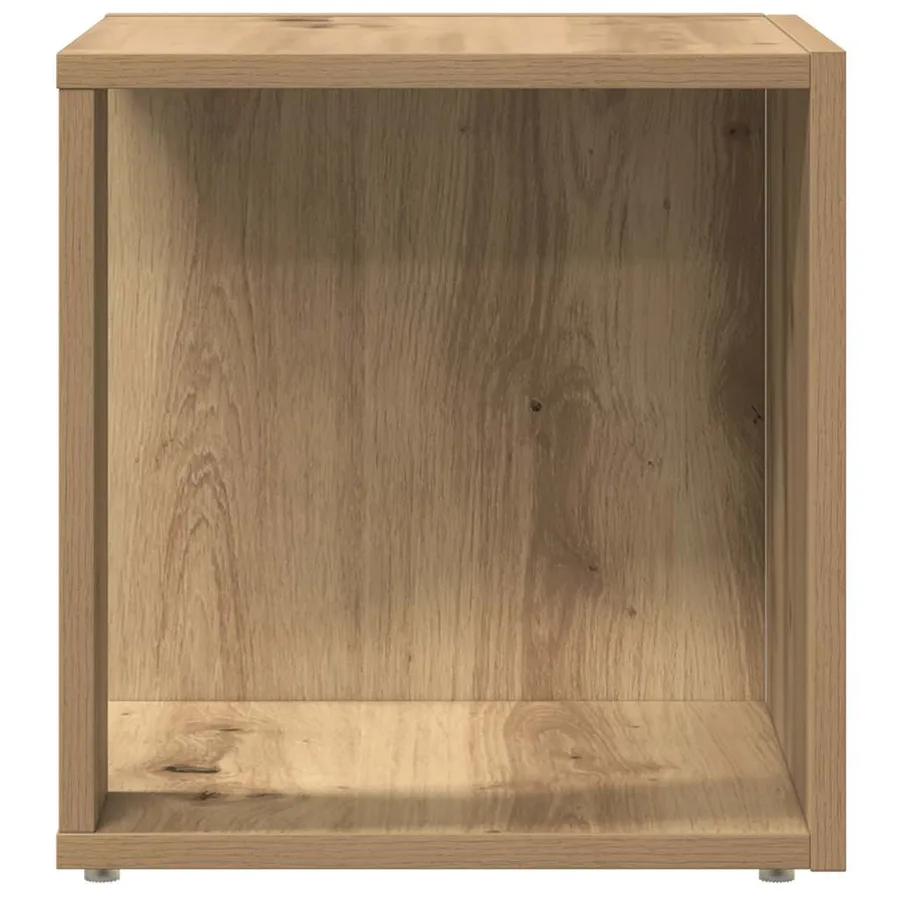 Table d'appoint chêne artisanal 33x33x34 cm bois d'ingénierie - 4