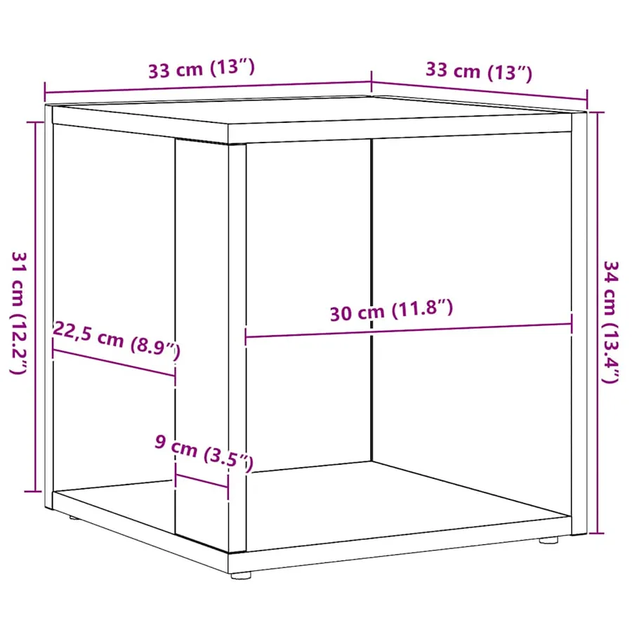 Table d'appoint chêne artisanal 33x33x34 cm bois d'ingénierie - 8