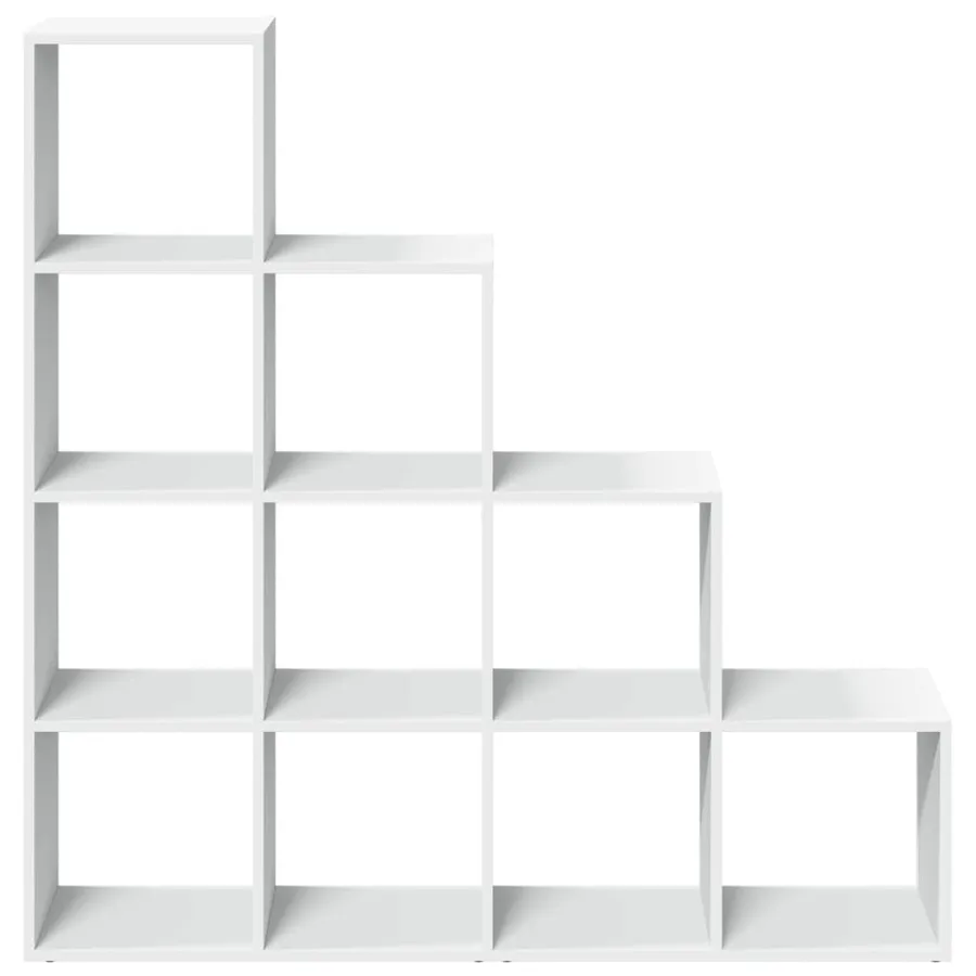 Étagère séparatrice de pièce à 4 niveaux blanc 131,5x29x131,5cm - 5