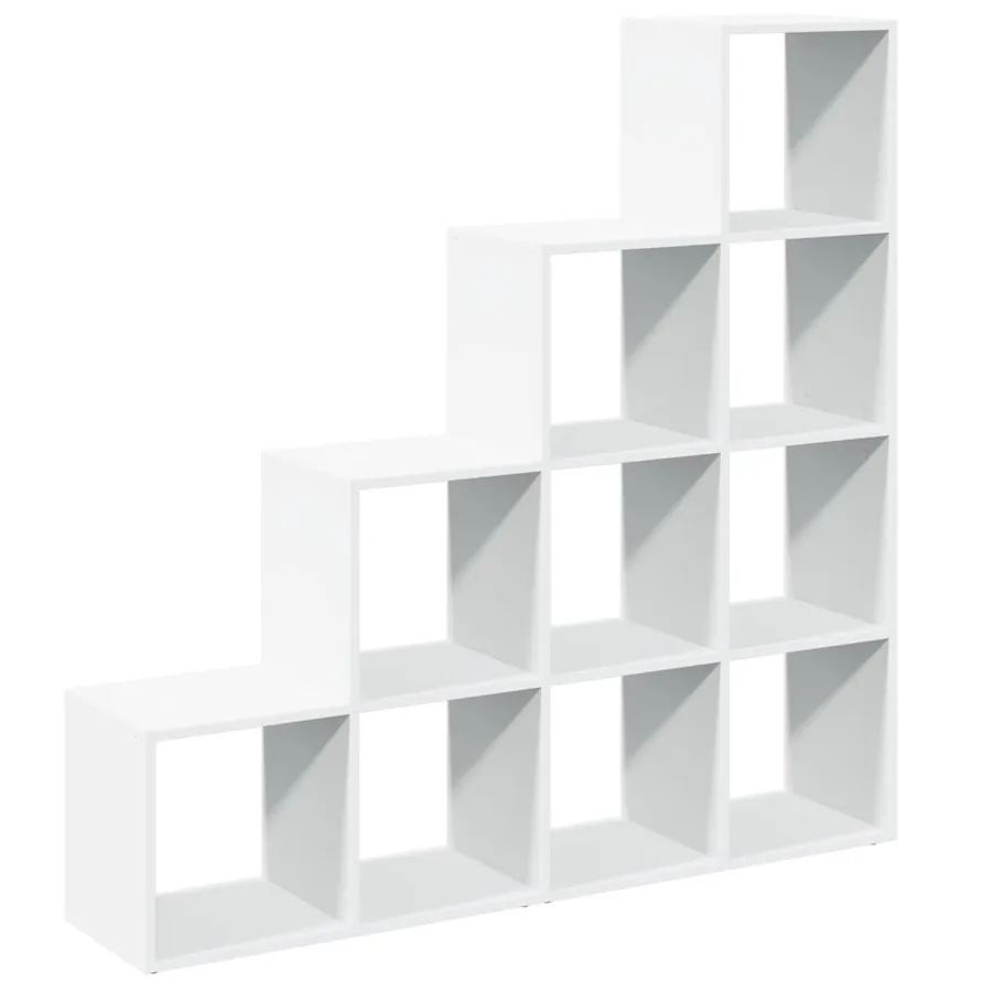 Étagère séparatrice de pièce à 4 niveaux blanc 131,5x29x131,5cm - 7