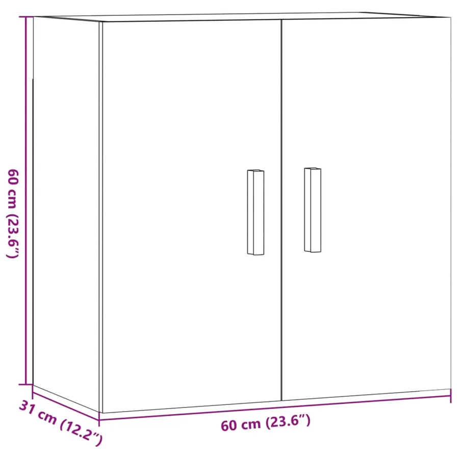 Armoire murale vieux bois 60x31x60 cm bois d'ingénierie - 11