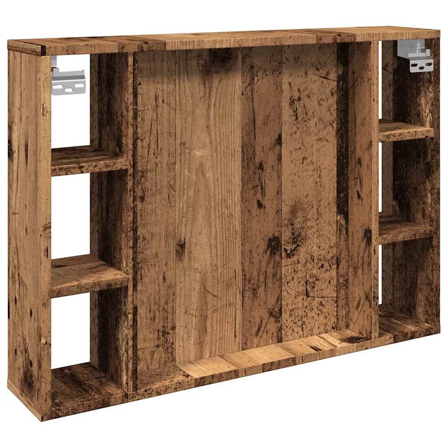 Armoire à miroir et LED vieux bois 76x15x55cm bois d'ingénierie - 8