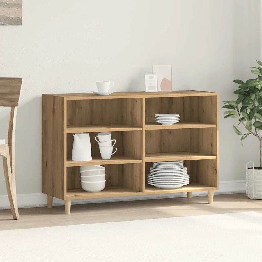 Buffet chêne artisanal 103,5x35x70 cm bois d'ingénierie