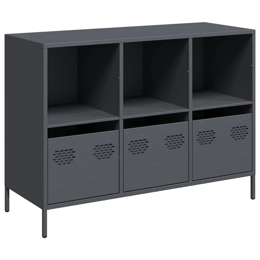 Buffet anthracite 101,5x39x73,5 cm acier laminé à froid - 2