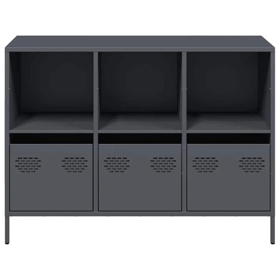 Buffet anthracite 101,5x39x73,5 cm acier laminé à froid - 5