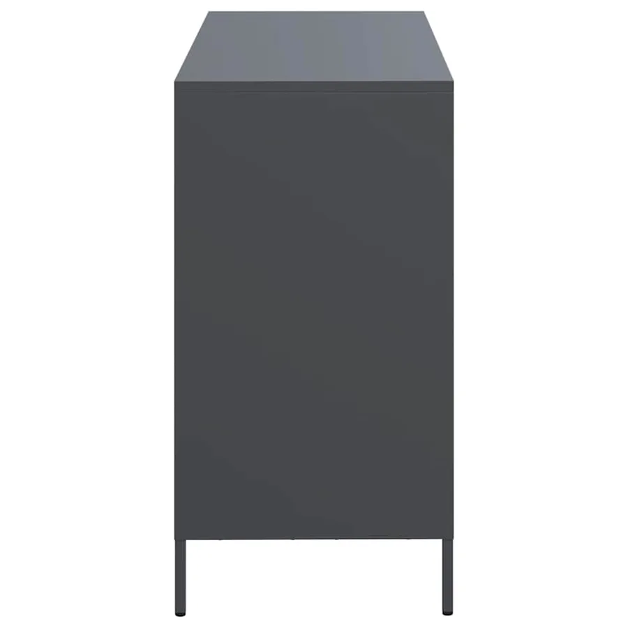 Buffet anthracite 101,5x39x73,5 cm acier laminé à froid - 6