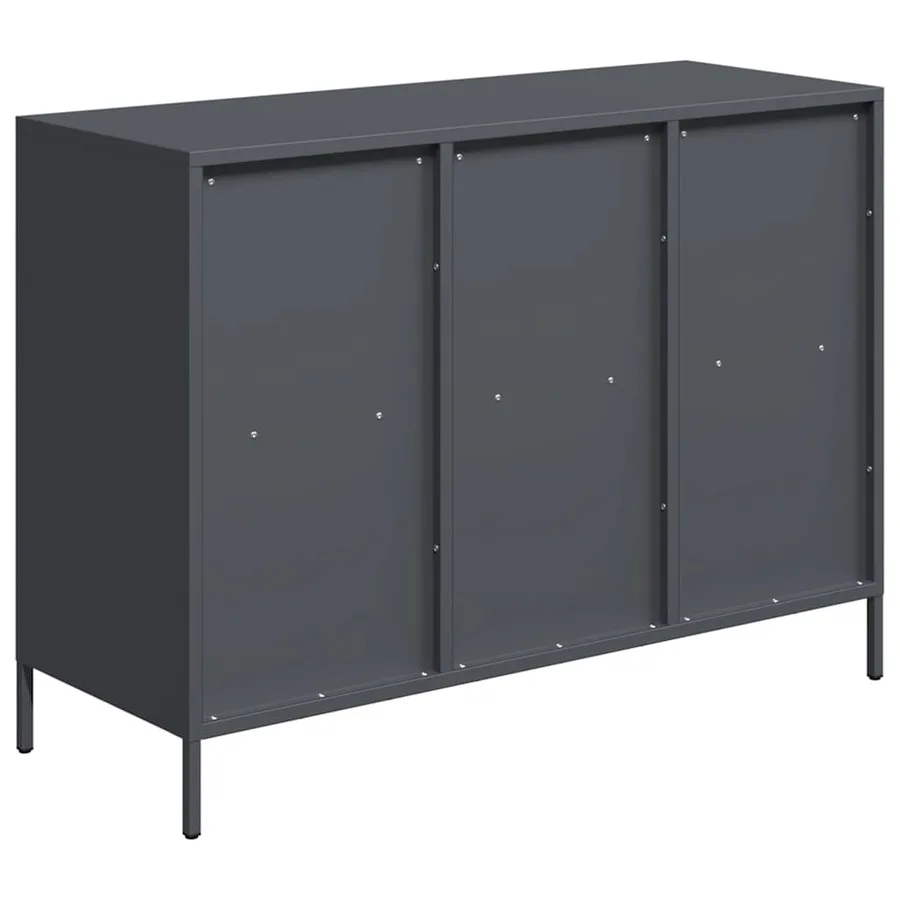 Buffet anthracite 101,5x39x73,5 cm acier laminé à froid - 7