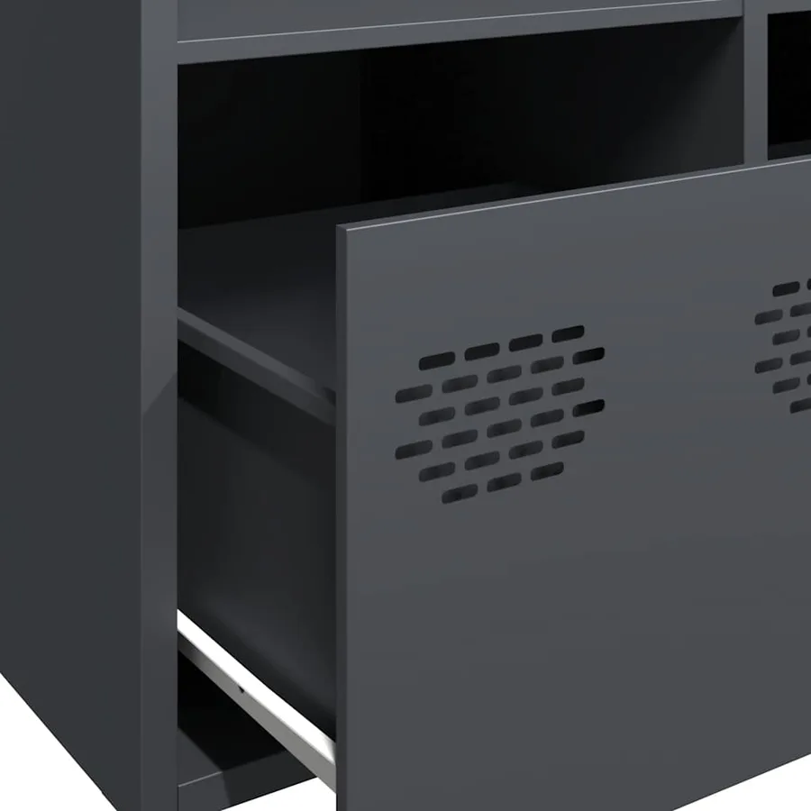 Buffet anthracite 101,5x39x73,5 cm acier laminé à froid - 9