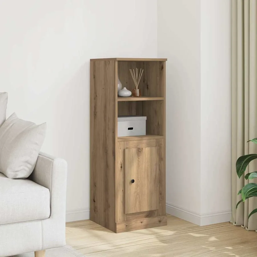 Buffet haut chêne artisanal 36x35,5x103,5 cm bois d'ingénierie