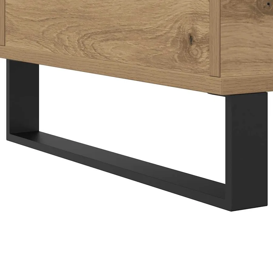 Table basse chêne artisanal 60x44,5x45 cm bois d'ingénierie - 8
