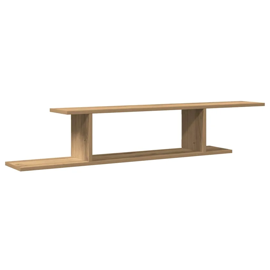 Étagère TV murale chêne artisanal 125x18x23cm bois d'ingénierie - 2
