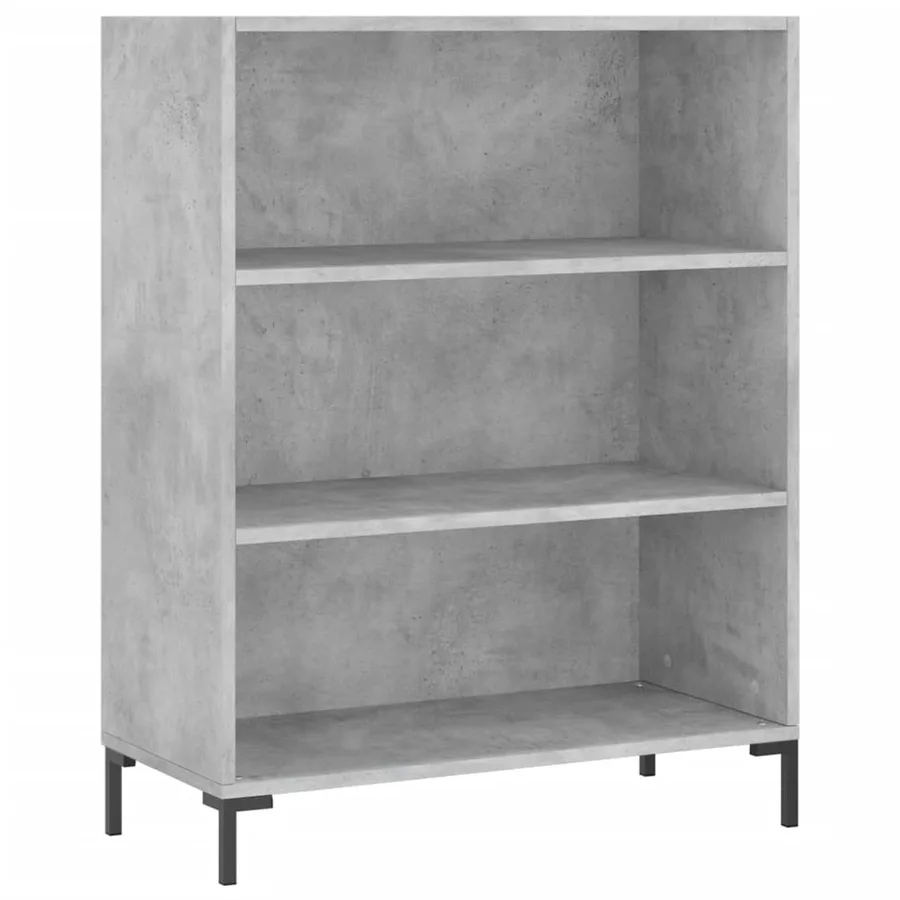 Buffet haut Gris béton 69,5x34x180 cm Bois d'ingénierie - 7