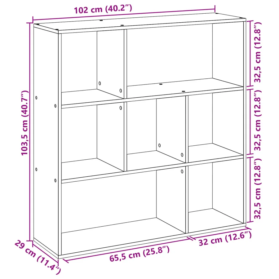 Étagère séparatrice de pièce noir 102x29x103,5 cm - 11