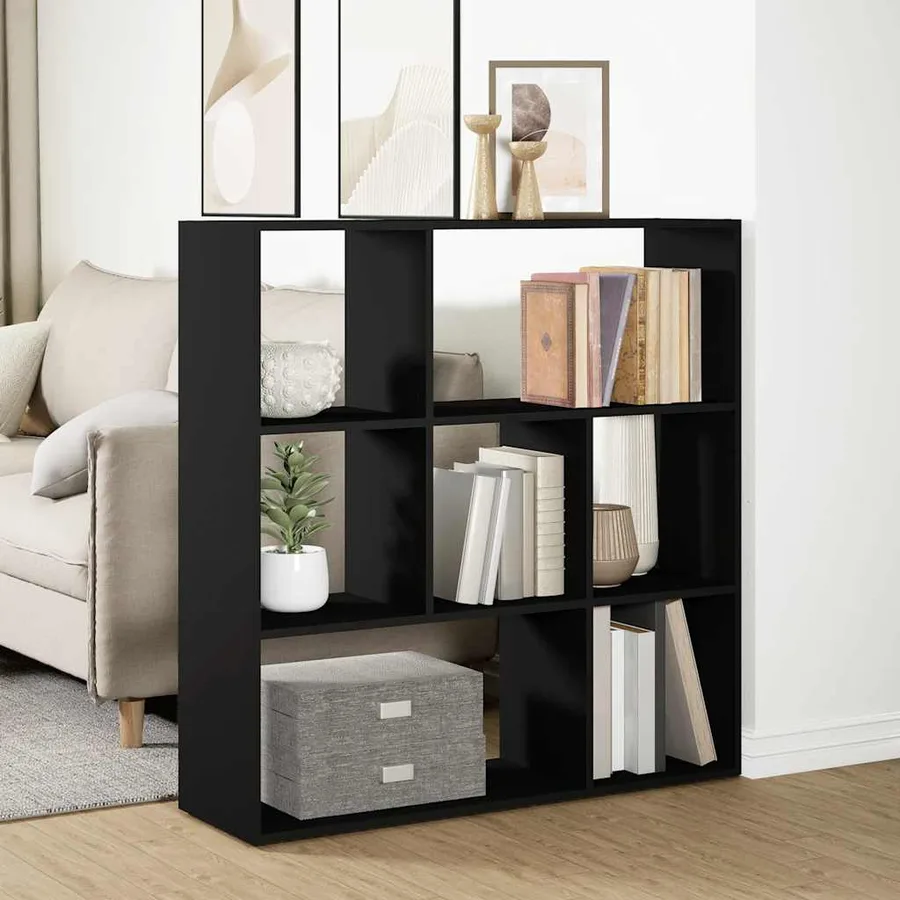 Étagère séparatrice de pièce noir 102x29x103,5 cm - 4