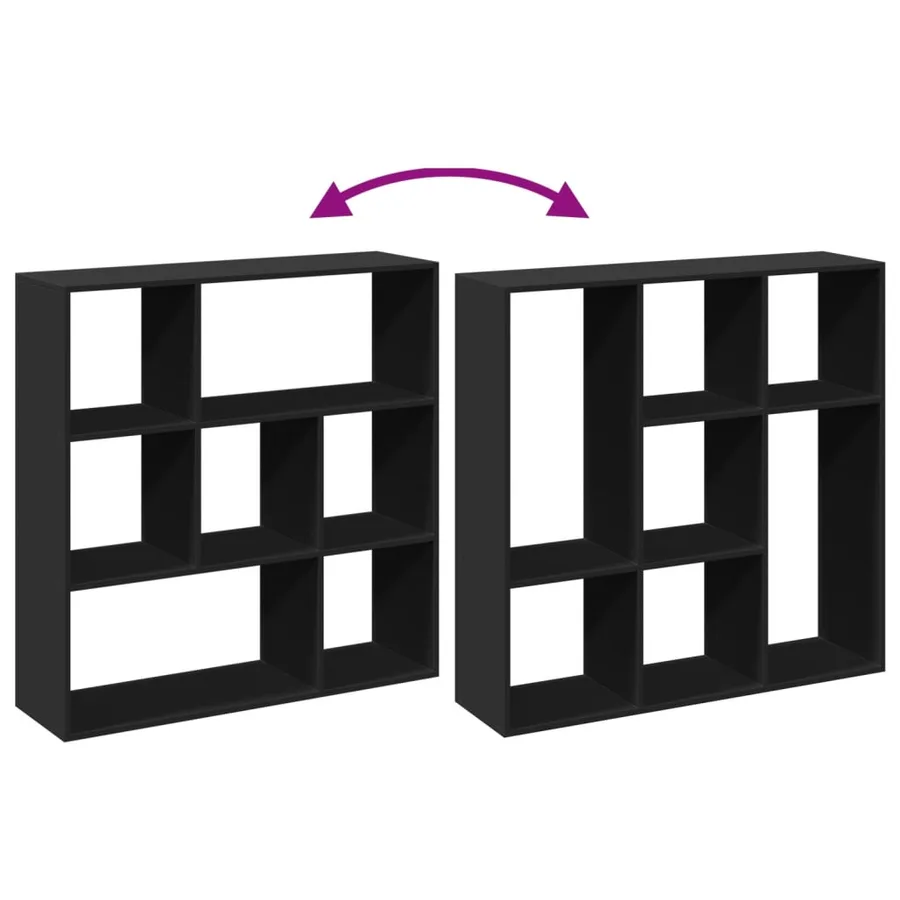 Étagère séparatrice de pièce noir 102x29x103,5 cm - 8