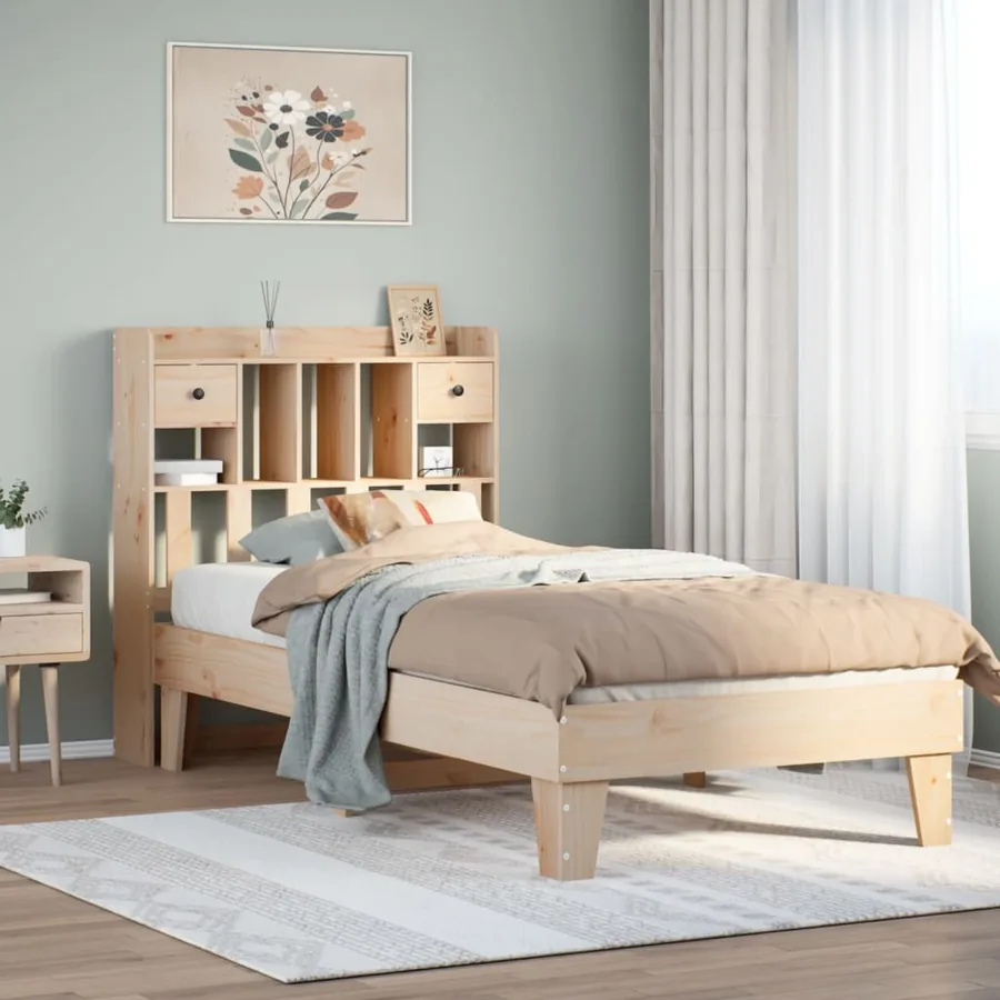 Cadre de lit sans matelas 90x200 cm bois de pin massif