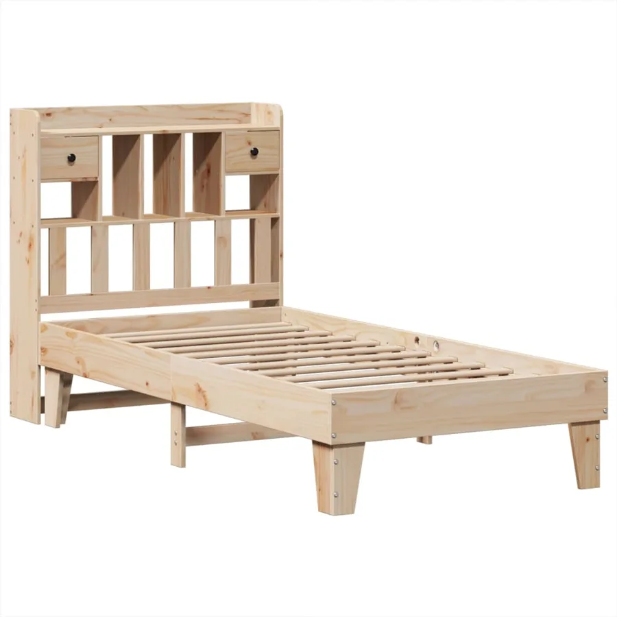 Cadre de lit sans matelas 90x200 cm bois de pin massif - 3